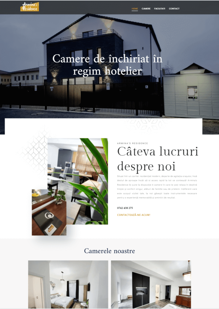 landing page cazare realizat de agentie web – studiu de caz creare site conversii